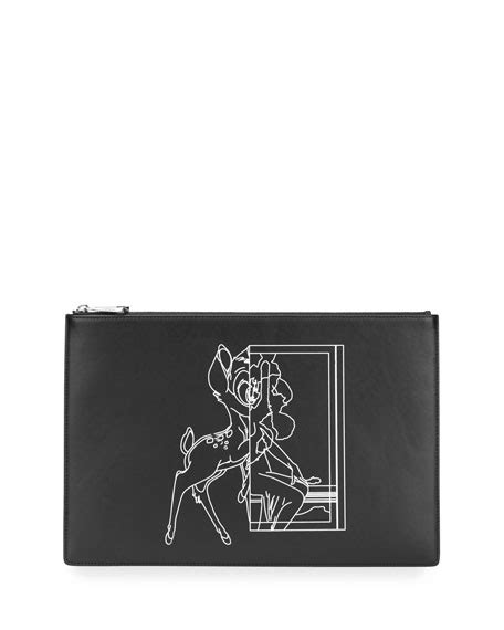 Givenchy Iconic Prints Bambi Medium Pouch Bag, Black